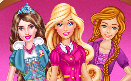 free barbie princess charm school games